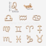 36Pcs Alloy Pendants, 12 Constellation Charms, Zodiac Sign Charms, for Jewelry Necklace Bracelet Earring Making Crafts, Golden, 14.6x8~14.5x10.3mm, Hole: 1.8mm(JX499B)