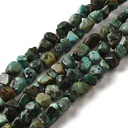 Natural African Turquoise(Jasper) Beads Strands, Nuggets, Tumbled Stone, 3.5~9x4~6.5x4~6mm, Hole: 1mm, 14.96''(38cm)(G-D081-A05)