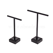 Plastic Earring Displays, with Wood Earring Display Stand Sets, Black, 3x8.4x11.5cm(EDIS-WH0009-09)