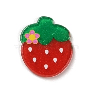 Cabochons Plastic Cabochons, Strawberry, Red, 23.5x20x2mm(OACR-R269-02)