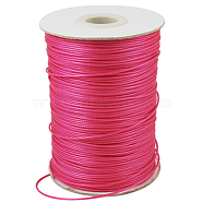 Korean Waxed Polyester Cord, Bead Cord, Deep Pink, 1.2mm, about 185yards/roll(YC-1.2mm-NO151)