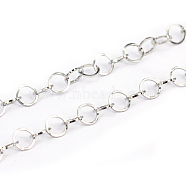 3.28 Feet 304 Stainless Steel Cable Chains, Soldered, Flat Oval, Stainless Steel Color, 5mm(X-CHS-L001-95-5mm)