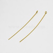 Brass Eye Pin, Golden, 61mm, Hole: 2mm, Pin: 0.8mm, about 2270pcs/500g(KK-E647-22G-61mm)