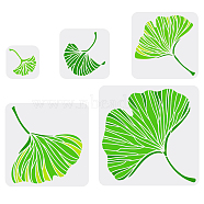5Pcs 5 Styles Autumn PET Hollow Out Drawing Painting Stencils, for DIY Scrapbook, Photo Album, Ginkgo Leaf Pattern, 100~300x100~300mm, 1pc/style(DIY-WH0394-0085)