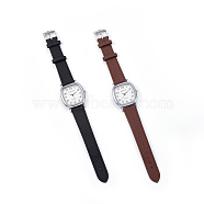 Wristwatch, Quartz Watch, Alloy Watch Head and PU Leather Strap, Mixed Color, 9-3/8 inch(23.9cm), 16.5x2.5mm, Watch Head: 36.5x35x8mm(WACH-I017-03)