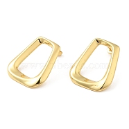 Rack Plating Brass Hollow Trapezoid Stud Earrings for Women, Long-Lasting Plated, Cadmium Free & Lead Free, Real 18K Gold Plated, 28x23mm(EJEW-D068-01G)