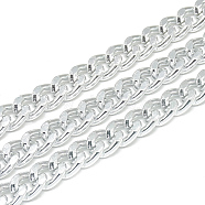 Unwelded Aluminum Curb Chains, Gainsboro, 12x9x2.3mm(CHA-S001-097)