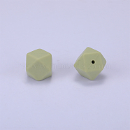 Hexagonal Silicone Beads, Chewing Beads For Teethers, DIY Nursing Necklaces Making, Pale Green, 23x17.5x23mm, Hole: 2.5mm(SI-JX0020A-70)