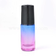 5ml Glass Gradient Color Empty Roller Ball Bottles, with Black PP Plastic Screw Lids, for Essential Oil, Perfume, Colorful, 63x20mm, bottle(without cap): 59.5x20mm, capacity: 5ml(MRMJ-WH0034-C01-5ml)