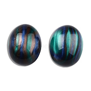 Resin Beads, Imitation Gemstone, Half Drilled, Oval, Light Sea Green, 20x16mm, Half Hole: 1.2mm(RESI-N034-13-M05)