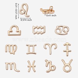 36Pcs Alloy Pendants, 12 Constellation Charms, Zodiac Sign Charms, for Jewelry Necklace Bracelet Earring Making Crafts, Golden, 14.6x8~14.5x10.3mm, Hole: 1.8mm(JX499B)