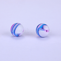 Printed Round Silicone Focal Beads, Mauve, 15x15mm, Hole:2mm(SI-JX0056A-65)