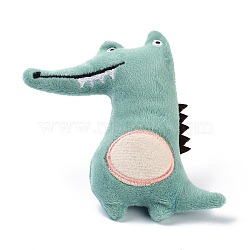 Cartoon Crocodile Non Woven Fabric Brooch, PP Cotton Plush Doll Brooch for Backpack Clothes, Medium Aquamarine, 104x107x33mm(JEWB-Z001-05)