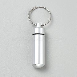 Aluminum Keychain Hanging Bottle, Silver, 70.5mm(DIY-WH0888-374B)