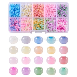 1500Pcs 20 Colors Handmade Lampwork Beads, Rondelle, Mixed Color, 4x2.5mm, Hole: 1mm, 5g, about 75pcs/color(LAMP-TA0001-14)