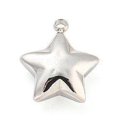 304 Stainless Steel Charms, Star Charm, Stainless Steel Color, 11x10x4mm, Hole: 1mm(STAS-P333-08P)
