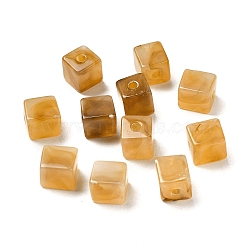 Transparent Acrylic Beads, Cube, Goldenrod, 8x8x9mm, Hole: 2mm, about 920~940pcs/500g(OACR-A021-14D)
