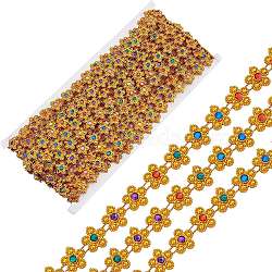 Plastic Beaded Trim Garland Strand, for Decorating Garment Accessories, Flower, Goldenrod, 1/2 inch(13.5mm), about 9.84 Yards(9m)/Strand(FIND-WH0056-89)