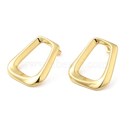 Rack Plating Brass Hollow Trapezoid Stud Earrings for Women, Long-Lasting Plated, Cadmium Free & Lead Free, Real 18K Gold Plated, 28x23mm(EJEW-D068-01G)