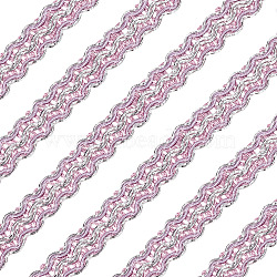 Polyester Braided Lace Ribbons, DIY Crafts, for Curtain, Clothing, Sofa Decoration, Wave Pattern, Medium Orchid, 5/8 inch(15mm), about 12.58 Yards(11.5m)/Roll(OCOR-WH0060-73E)
