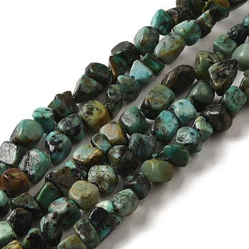 Natural African Turquoise(Jasper) Beads Strands, Nuggets, Tumbled Stone, 3.5~9x4~6.5x4~6mm, Hole: 1mm, 14.96''(38cm)