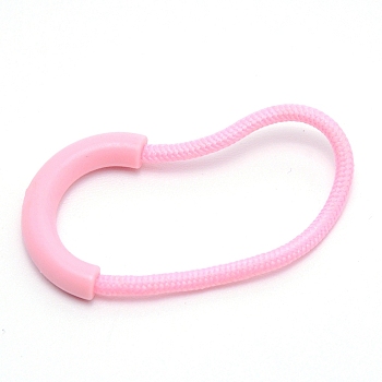 Plastic Replacement Pull Tab Accessories, with Polyester Cord, for Luggage Suitcase Backpack Jacket Bags Coat, Pink, 6x3x0.5cm