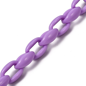 Handmade Acrylic Cable Chains, for Handbag Chain Making, Medium Orchid, 16x11x6.5mm, 39.37 inch(1m)/strand