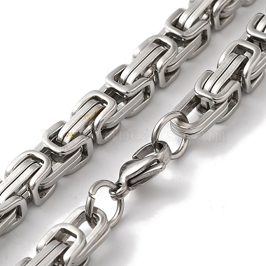 Non-Tarnish 201 Stainless Steel Byzantine Chain Necklaces(NJEW-H033-04P-A)-2