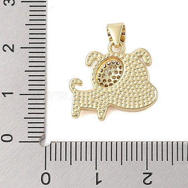 Brass Micro Pave Clear Cubic Zirconia Pendant(KK-I712-41G)-3