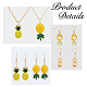 2 Sets 2 Style Alloy Pineapple Pendant Necklace & Dangle Earrings(SJEW-FI0001-01)-3