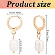2 Pairs 2 Colors Plastic Imitaion Pearl Beaded Dangle Leverback Earrings(EJEW-FI0001-03)-2