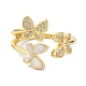Butterfly Real 18K Gold Plated Cuff Rings for Girl Women Gift(ZIRC-C021-14G)-1