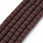 Handmade Polymer Clay Beads Strands, for DIY Jewelry Crafts Supplies, Flat Round, Coconut Brown, 6.5x6mm, Hole: 1.2mm, about 61pcs/strand, 15.75 inch(40cm)(CLAY-N008-008X)