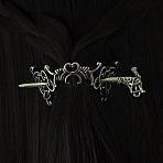 Alloy Hair Forks, Viking Hair Accessories for Women, Antique Bronze, 75mm(PW-WGE3038-01)