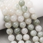 Natural Sinkiang Jade Beads Strands, Smooth Round, 12~12.5mm, Hole: 1.5mm, about 30~34pcs/strand, 14.76~15.75''(37.5~40cm)(G-T150-A03-12mm)