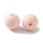 Food Grade Eco-Friendly Silicone Beads, Round, Misty Rose, 15mm, Hole: 2mm(SIL-TAC0001-13C-59)