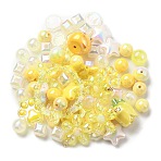Acrylic Beads, Mixed Shapes, Yellow, 8~51x8~51x6~27.5mm, Hole: 1.8~3.8mm, about 163pcs/350g, 350g/bag(OACR-R261-12B)