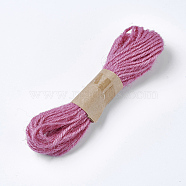 Jute Cord, Jute String, Jute Twine, for Jewelry Making, Deep Pink, 1.5~2mm, about 10.93 yards(10m)/bundle(OCOR-WH0037-02A)