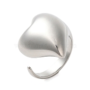 304 Stainless Steel Rings, Heart, Stainless Steel Color, Inner Diameter: 17~18mm(RJEW-E293-02P)
