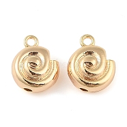 Brass Charms, Snail, Real 18K Gold Plated, 13x10.5x6.5mm, Hole: 1.6mm(KK-Q816-22G)