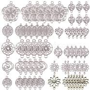 Tibetan Style Alloy Links, Mixed Shapes, Antique Silver, 74x72x17mm(TIBE-SC0002-04)