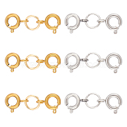 6Pcs 2 Colors 304 Stainless Steel Spring Ring Clasps, with Jump Rings, Platinum & Golden, 21mm, 3pcs/color(FIND-AB00013)