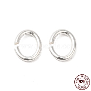 925 Sterling Silver Open Jump Rings, Oval, Silver, 8x6.5x1.2mm, Inner Diameter: 4.2x6.5mm, about 52pcs/10g(STER-NH0001-36O-S)