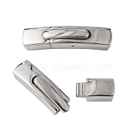 304 Stainless Steel Bayonet Clasps, Rectangle, Stainless Steel Color, 35.7x8.2x6mm, Hole: 6x4mm(X-STAS-P158-01C-P)