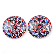 Glass Cabochons, Half Round/Dome, Kaleidoscope Pattern, Colorful, 12x4mm(X-GGLA-L015-12mm-40)