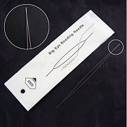 Stainless Steel Big Eye Beading Needles, Seed Bead Needle, Stainless Steel Color, 75x0.3mm(X-ES001Y-01)