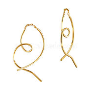 SHEGRACE 925 Sterling Silver Dangle Earrings, with Cable Chains, Real 18K Gold Plated, 25x25mm(JE738A)