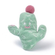 Cartoon Cactus Non Woven Fabric Brooch, PP Cotton Plush Doll Brooch for Backpack Clothes, Dark Sea Green, 74x63x20mm(JEWB-Z001-02)