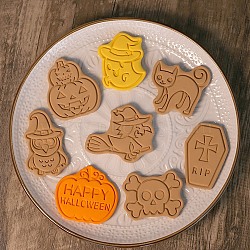 Halloween Plastic Cookie Candy Food Cutters Molds, for DIY, Kitchen, Baking, Kids Birthday Party Supplies Favors, Mixed Shapes, 63~64x51~68.5x20mm, 8pcs(DIY-K080-04)