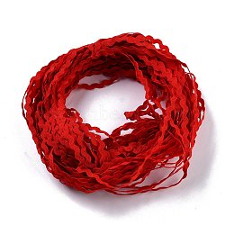 Wave Bending Fringe Trim, Sewing Ribbon, for Cloth Dress DIY Making Decorate, Red, 1/4 inch~3/8 inch(5~8.5mm), about 22~25m/strand(OCOR-WH0057-13M)